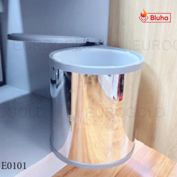 Thùng rác tròn EuroGold Inox cao cấp gắn cánh 8L