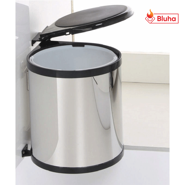 Thùng rác tròn EuroGold Inox cao cấp gắn cánh 8L