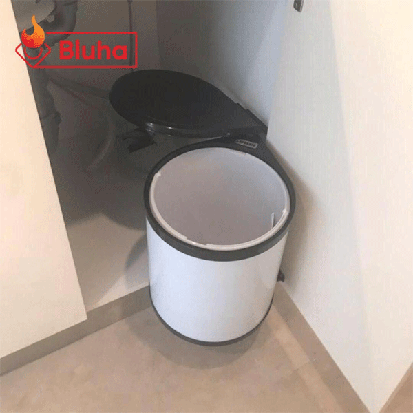 Thùng rác tròn EuroGold Inox cao cấp gắn cánh 14L