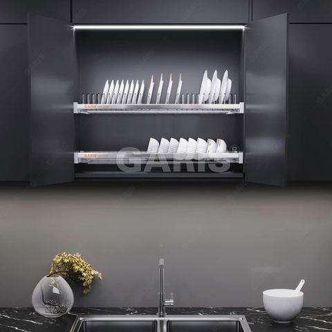 Giá bát cố định Garis GB04 2 tầng nan tròn inox 304