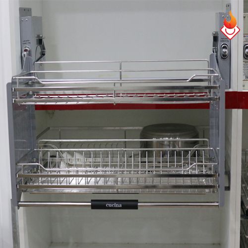 Giá bát đĩa nâng hạ Hafele Cucina Lento inox 304