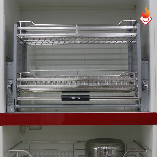 Giá bát đĩa nâng hạ Hafele Cucina Lento inox 304