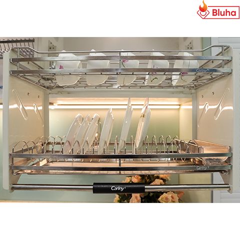 Giá bát đĩa nâng hạ Cariny KD24CI Inox 304 điện hóa
