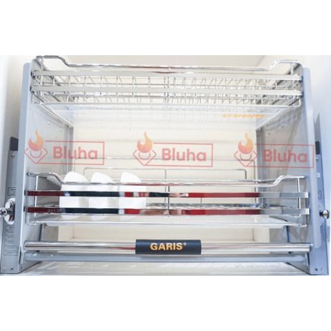 Giá bát đĩa nâng hạ Garis nan vuông, mạ chrome