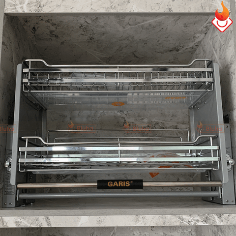 Giá bát đĩa nâng hạ Garis nan vuông, mạ chrome