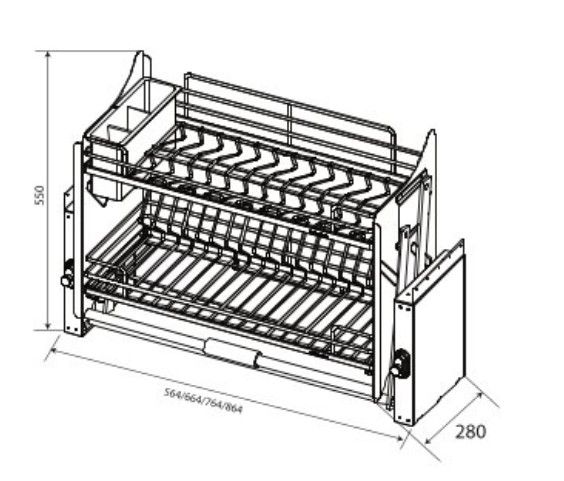 Giá bát nâng hạ Grob GV304 inox 304