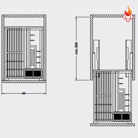 Giá chai lọ dao thớt đa năng Hafele 549.34.053 - 549.34.055