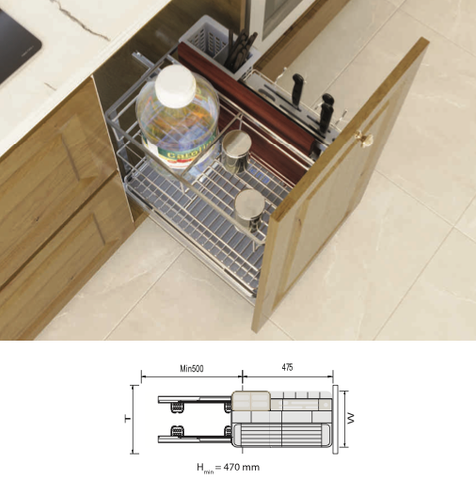 Giá chai lọ dao thớt EUPLUS nan dẹt Inox 304