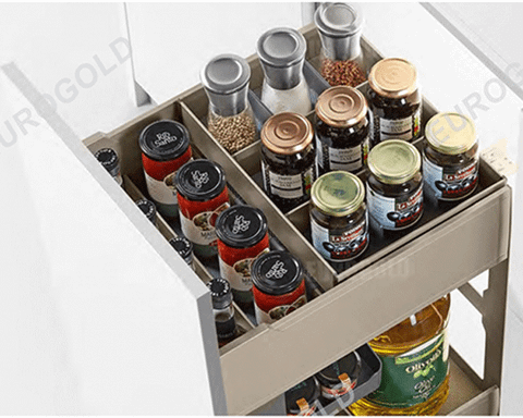 Giá gia vị chai lọ Eurogold EUM20 hộp nhôm Anode