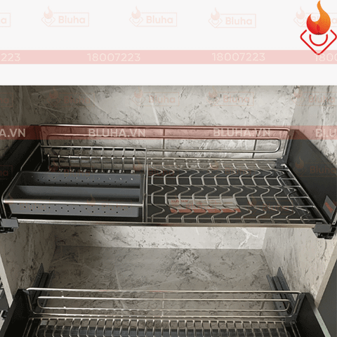 Giá bát đĩa, thìa đũa đa năng Garis MD02V Inox 304 nan hình oval