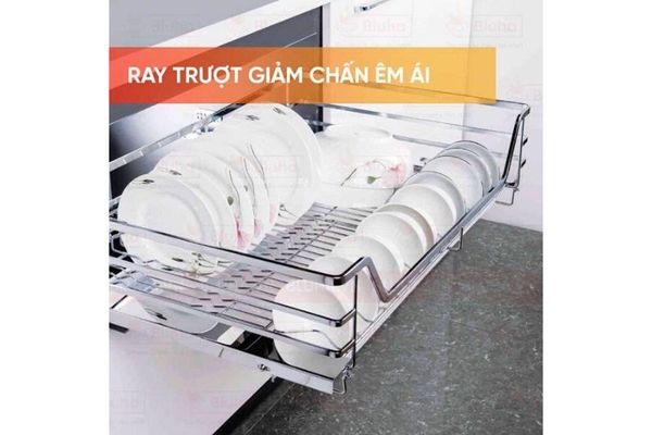 Giá xoong nồi, bát đĩa EuroGold Inox 201 dẹt đa năng, gắn cánh âm tủ