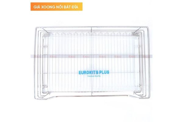 Giá xoong nồi Kit Plus nan dẹt inox 304 - ray giảm chấn