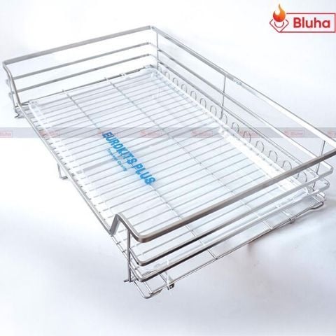 Giá xoong nồi Kit Plus nan dẹt inox 304 - ray giảm chấn