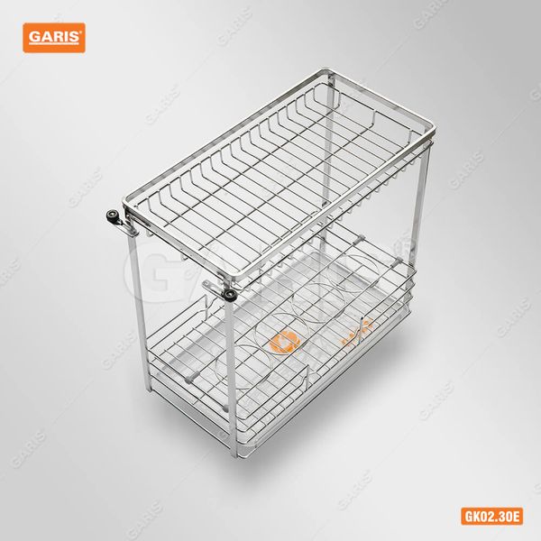 Giá gia vị, chai lọ Garis GK02E inox 304 nan vuông