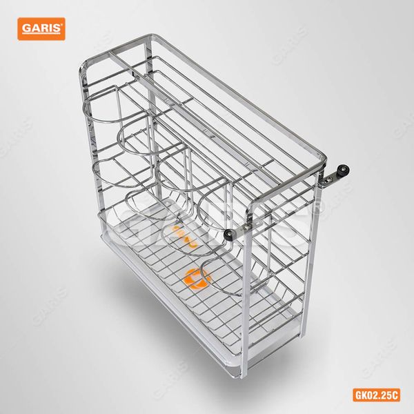 Giá chai lọ dao thớt đa năng Garis GK02C inox 304 mạ crom