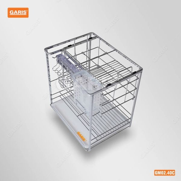 Giá chai lọ dao thớt Garis GM02 mạ chrome Inox 304