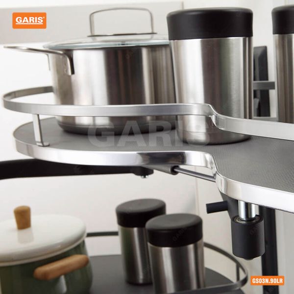 Mâm xoay Garis GS03N.90L/R hình lá nan vuông