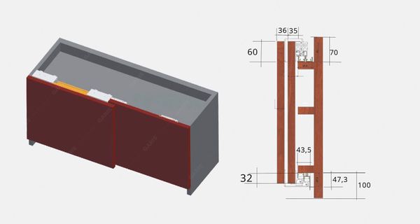 Ray trượt Garis GR69 cửa lùa treo