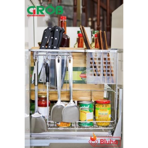 Kệ đựng dao thớt - chai lọ Grob Inox 304 nan dẹt