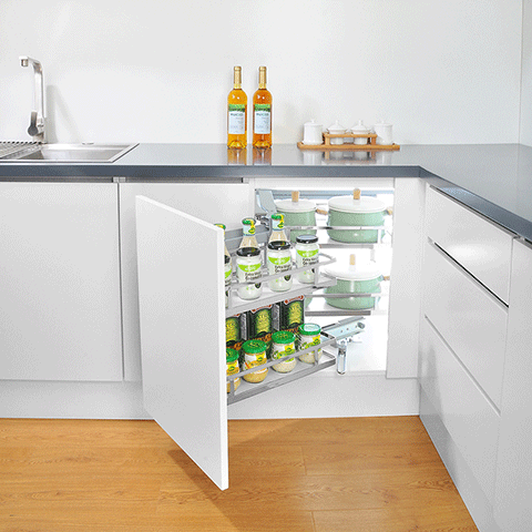 Kệ góc liên hoàn nan dẹt đáy đặc Grob GM304 SUS304