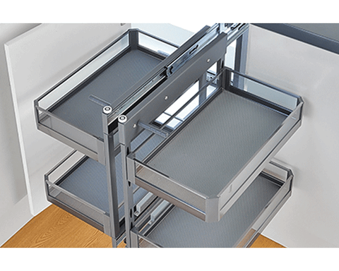 Kệ góc xoay liên hoan Grob GK âm tủ inox hộp