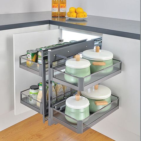 Kệ góc xoay liên hoan Grob GK âm tủ inox hộp