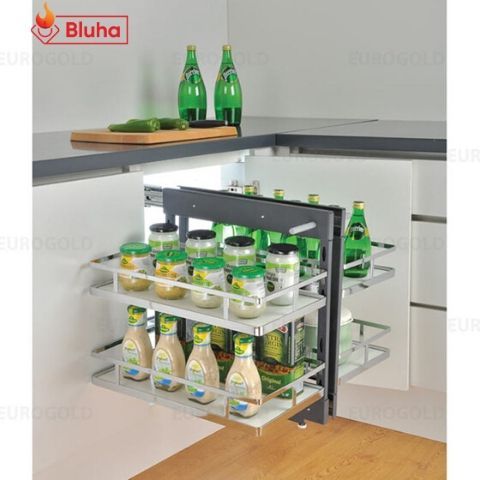 Kệ góc mở toàn phần EuroGold Inox 201 dạng hộp