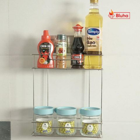 Kệ đựng đồ inox 2 tầng dán tường Navado GS-5019