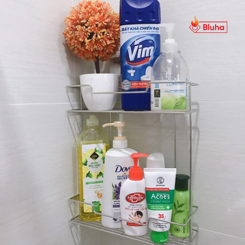Kệ đựng đồ inox 2 tầng dán tường Navado GS-5019