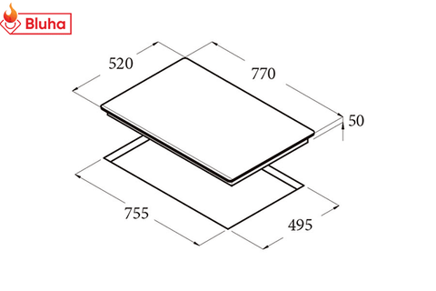 Bếp từ Cata GIGA 750 BK ALC phân phối chính hãng