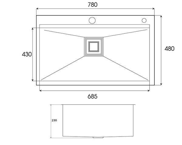 Chậu rửa bát 1 hố Grob GS304-7848HS