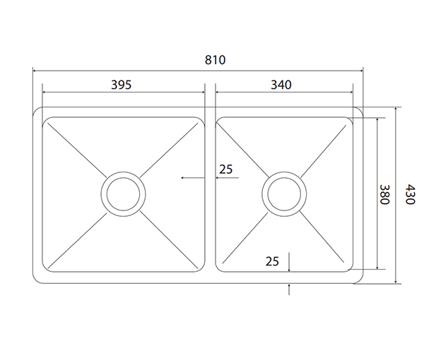 Chậu rửa bát 2 hố Grob GS304-8143HD