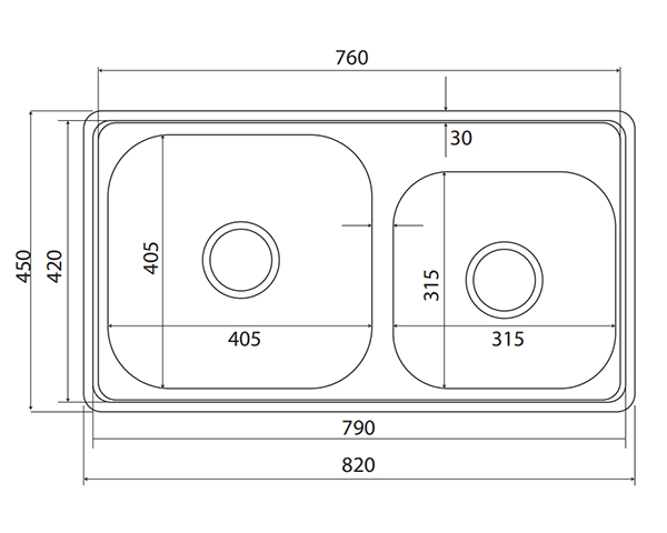 Chậu rửa bát 2 hố Grob GS304-8245EPD