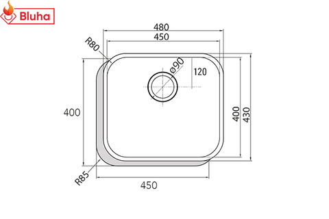 Chậu rửa bát Cata CB 45-40 Inox ALC phân phối chính hãng