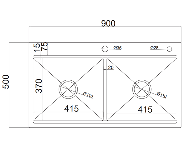 Chậu rửa bát Grob GV304-9050