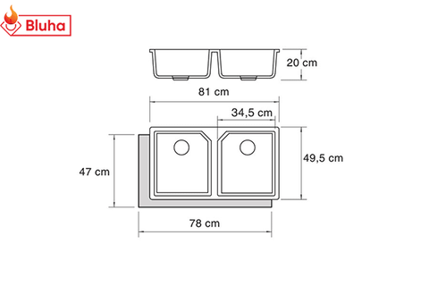 Chậu rửa bát Cata FRS-2 SV ALC phân phối chính hãng