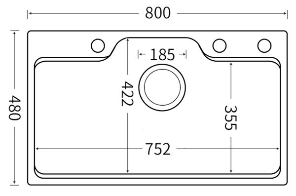Chậu rửa bát GENTO 1 hố  GT04- 8048
