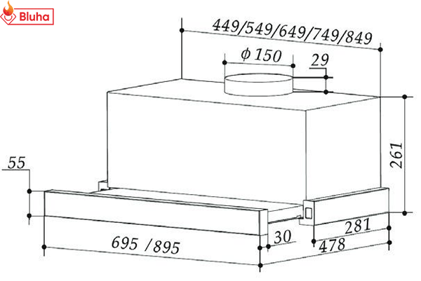 Máy hút mùi Eurogold EUH011