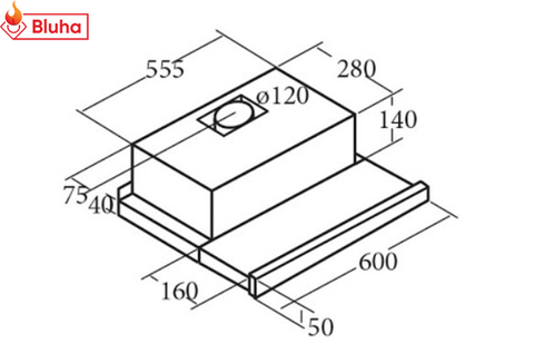 Máy hút mùi âm tủ CATA TF 2003 GBK ALC phân phối chính hãng