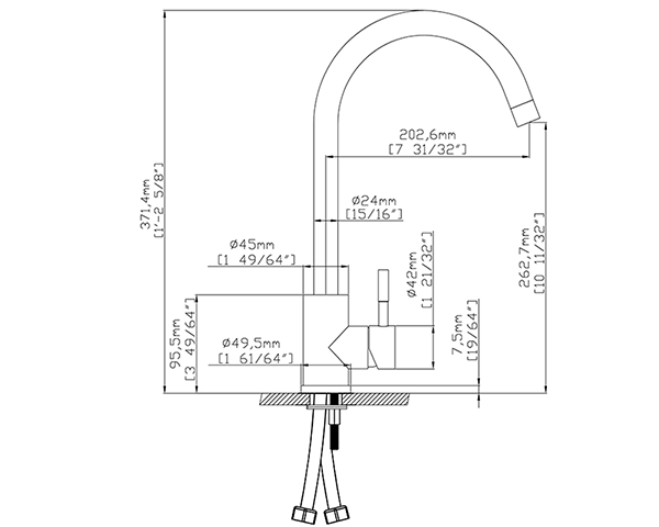 Vòi cong C Grob GF-304SRT2/ 304SRHM