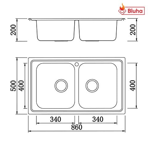 Chậu rửa bát Konox Premium KS8650 2B