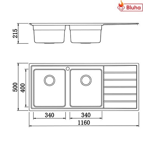 Chậu rửa bát Konox Premium KS11650 2B
