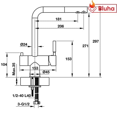 Vòi rửa bát(chén) HÄFELE MARCUS HT-C271 570.51.060
