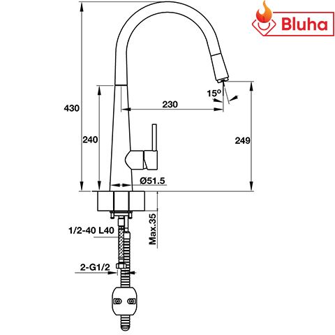 Vòi rửa bát(chén)  HÄFELE AUGUSTUS HT-C250 570.51.000