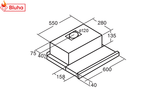 Máy hút mùi âm tủ CATA TF 5260 X/E ALC phân phối chính hãng