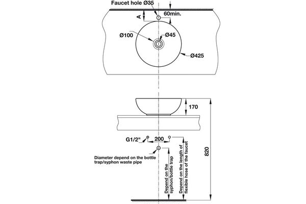 Lavabo đặt bàn COMPACT Hafele 588.82.202