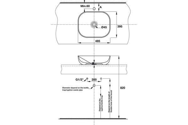 Lavabo đặt bàn Hafele SEINE 588.82.051