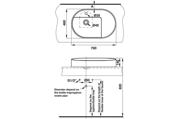 Lavabo đặt bàn SEINE Hafele 588.60.106