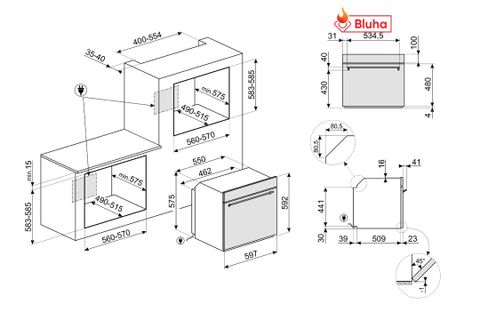 Lò nướng đối lưu Hafele 535.64.663 Classica SF6371X