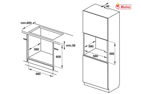 Lò nướng Hafele 534.05.561 âm tủ HO-T60D